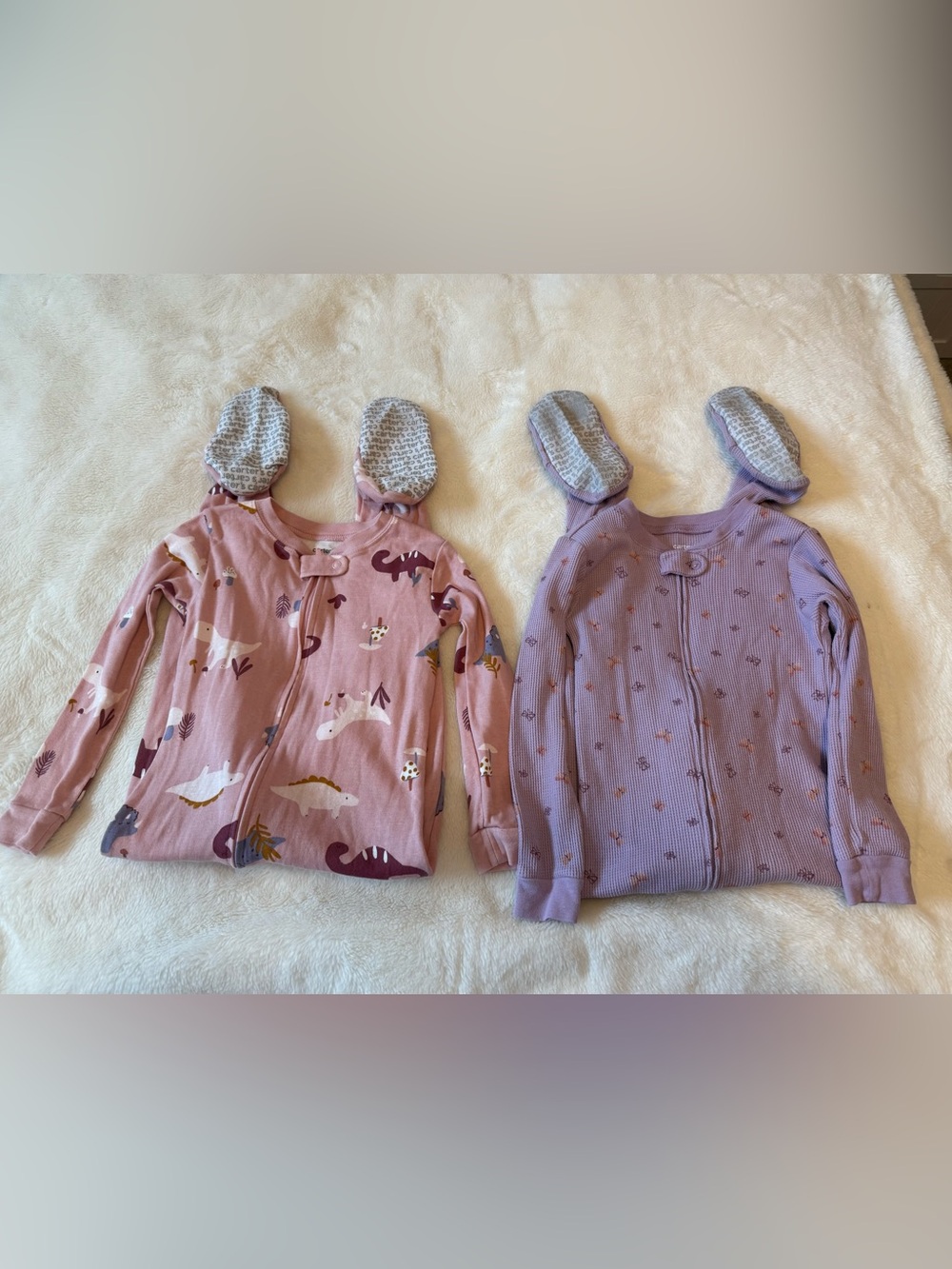 Carter's Girls' Long-Sleeve One Piece Pajamas - Lot of 2 Pink & Lavender, Size 4